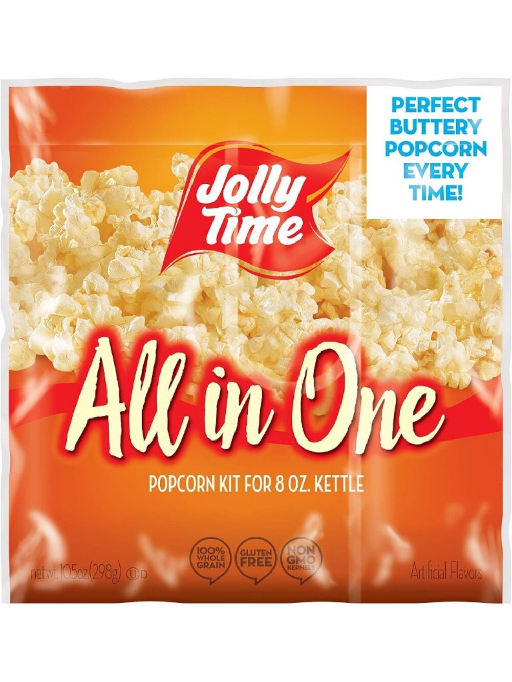 JOLLY TIME All in One Popcorn Kit, 8 Oz Kettle, 24 Portion Packs